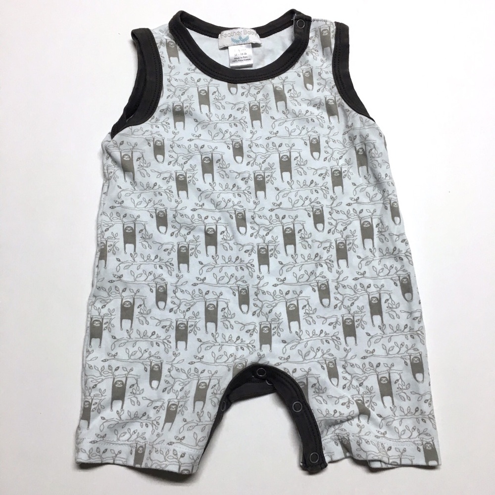 Feather Baby Pima Cotton Boy Romper 3-6 Months